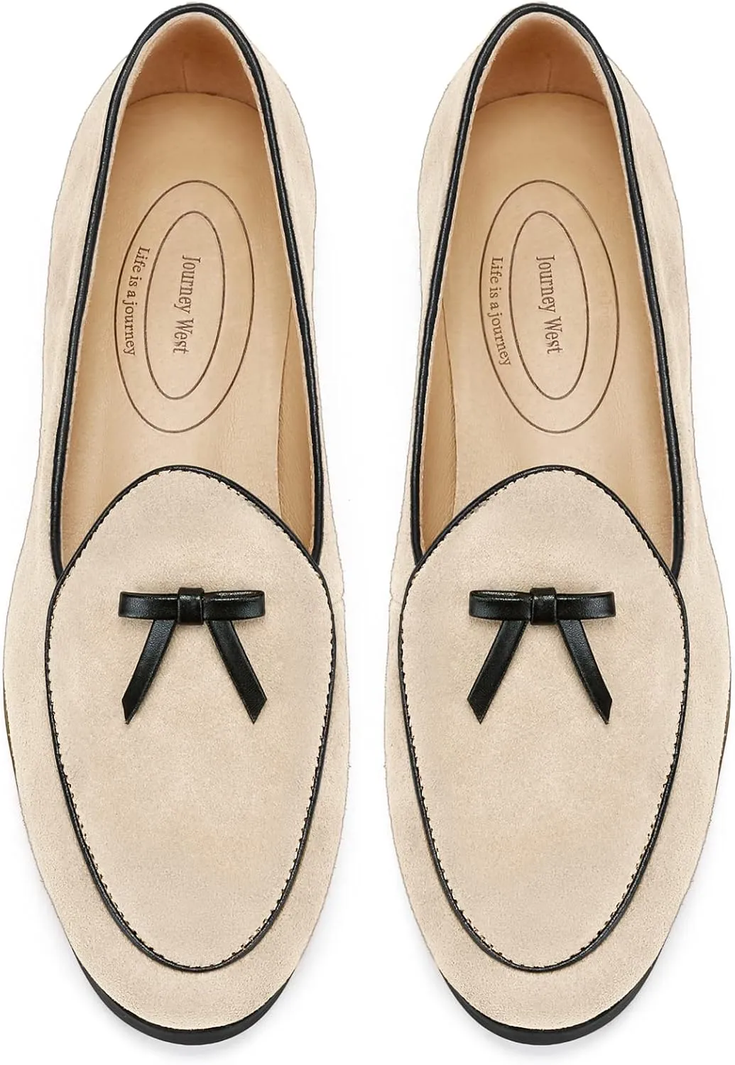 Journey West Suede Tassel Loafer for Women Slip-on Belgian Penny Loafers Shoes for Women in Many Colors