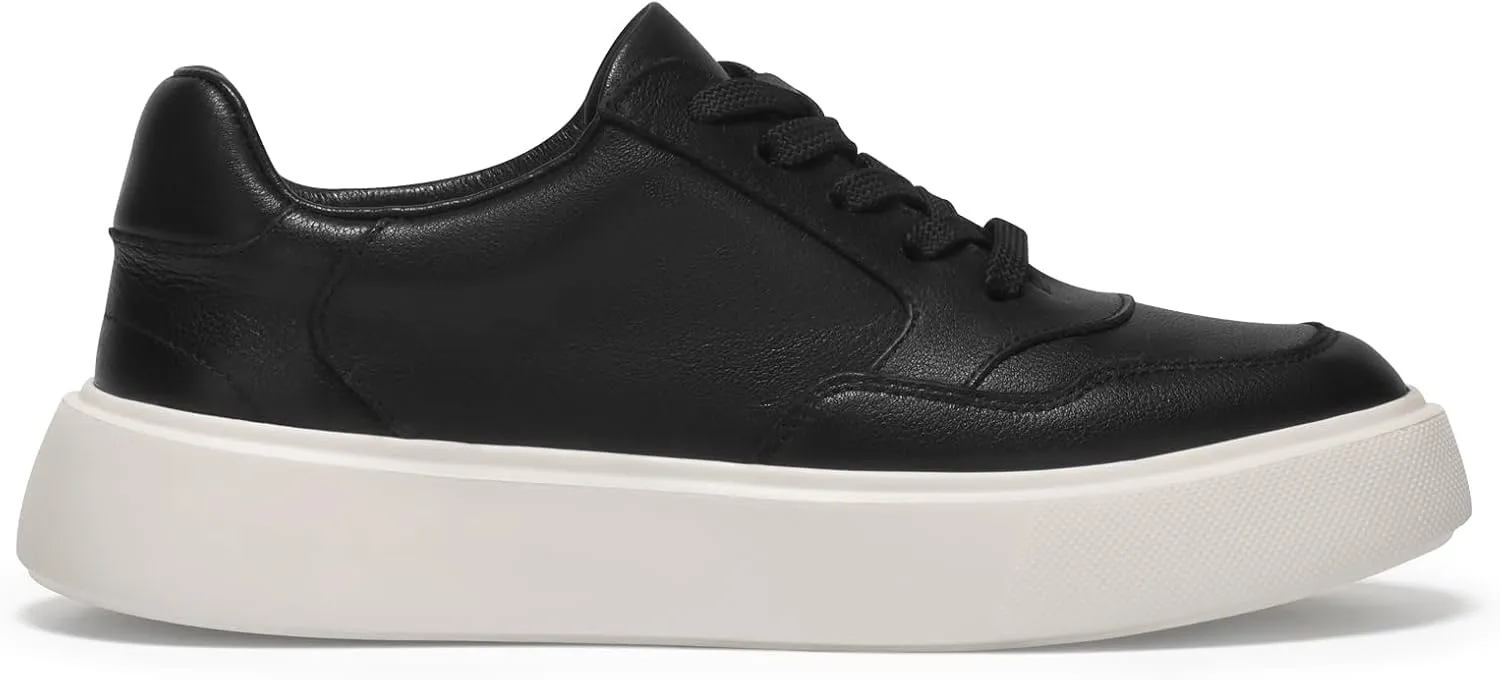 Journey West Super Light Weight Platform Genuine Leather Classic Lace-up Daily Loafer Sneakers for Women
