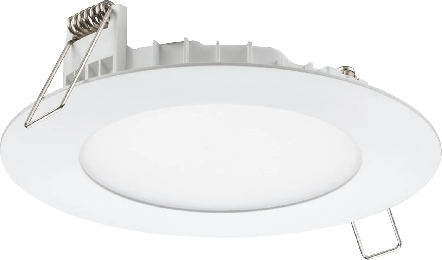 Juno LED Recessed Lights 4 Inch Round Wafer Downlight, 5-in-1 Switchable White Color Temperature, 120 Volts, 4-Inch Ultra-Thin Flat Trim, Matte White, 6-Pack (WF4 SWW5 90CRI CP6 MW M2)