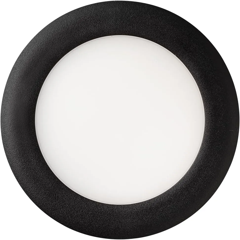 Juno LED Recessed Lights 6 Inch Round Wafer Downlight, 5-in-1 Switchable White Color Temperature, 120 Volts, 6-Inch Ultra-Thin Flat Trim, Matte Black, 6-Pack (WF6 SWW5 90CRI CP6 MB M2)