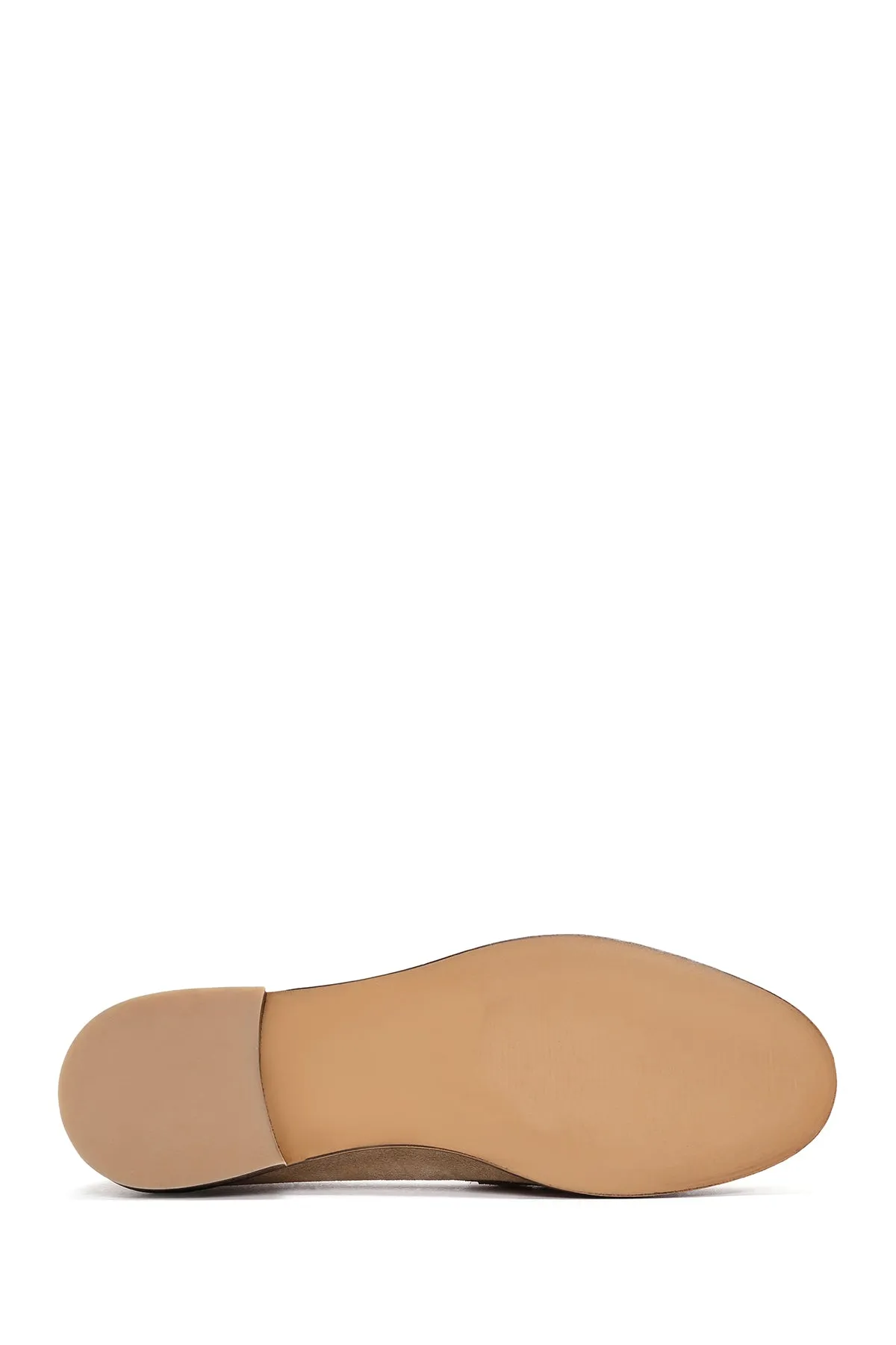 Kadın Bej Süet Deri Maskülen Loafer