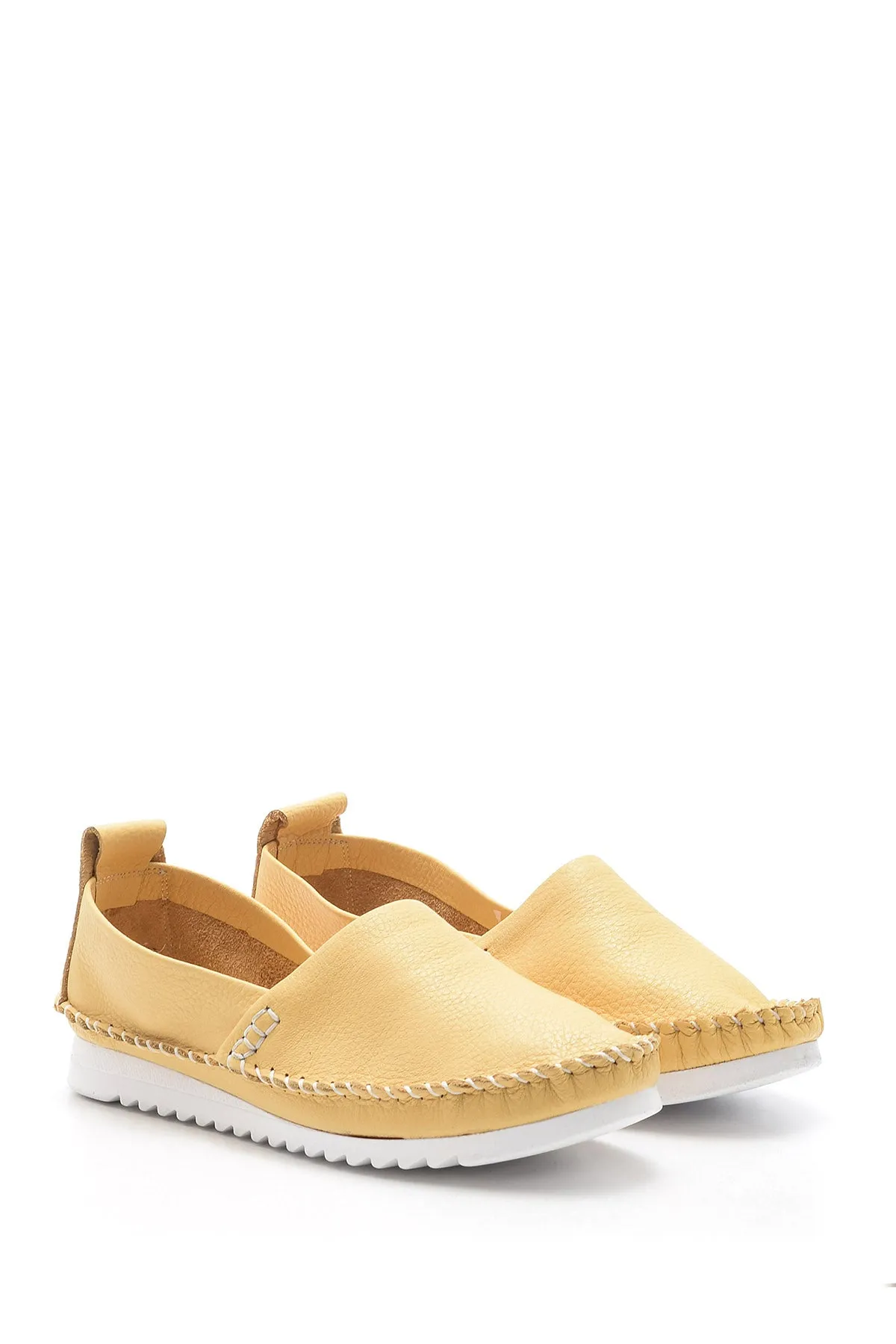 Kadın Dikiş Detaylı Deri Loafer