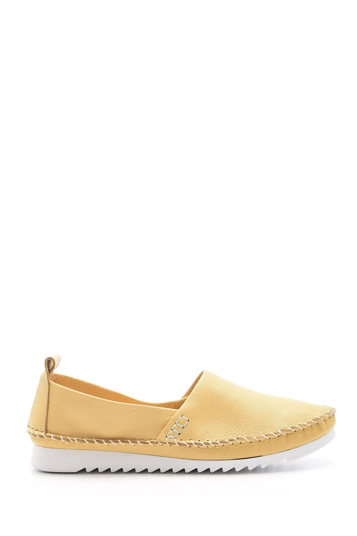 Kadın Dikiş Detaylı Deri Loafer