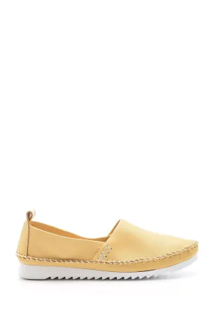 Kadın Dikiş Detaylı Deri Loafer