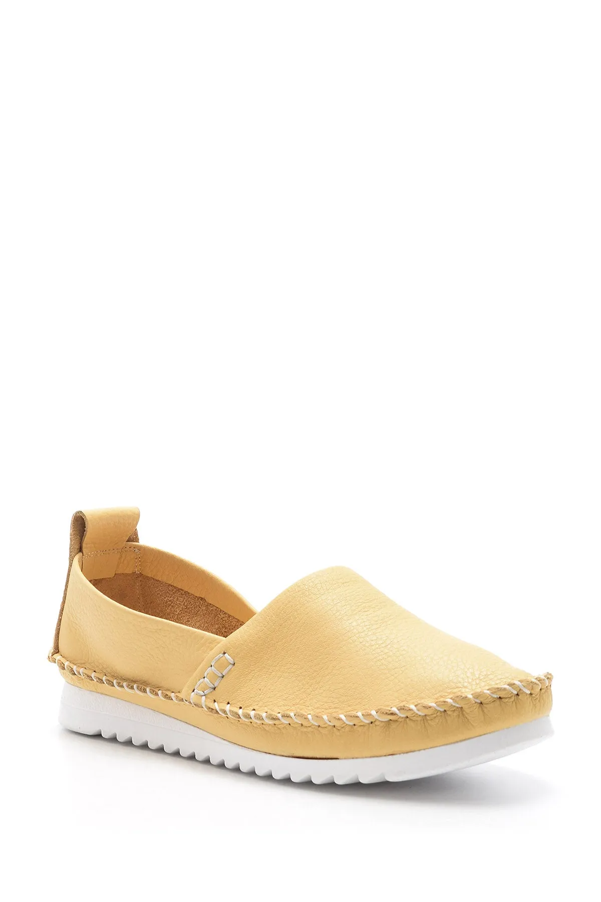 Kadın Dikiş Detaylı Deri Loafer