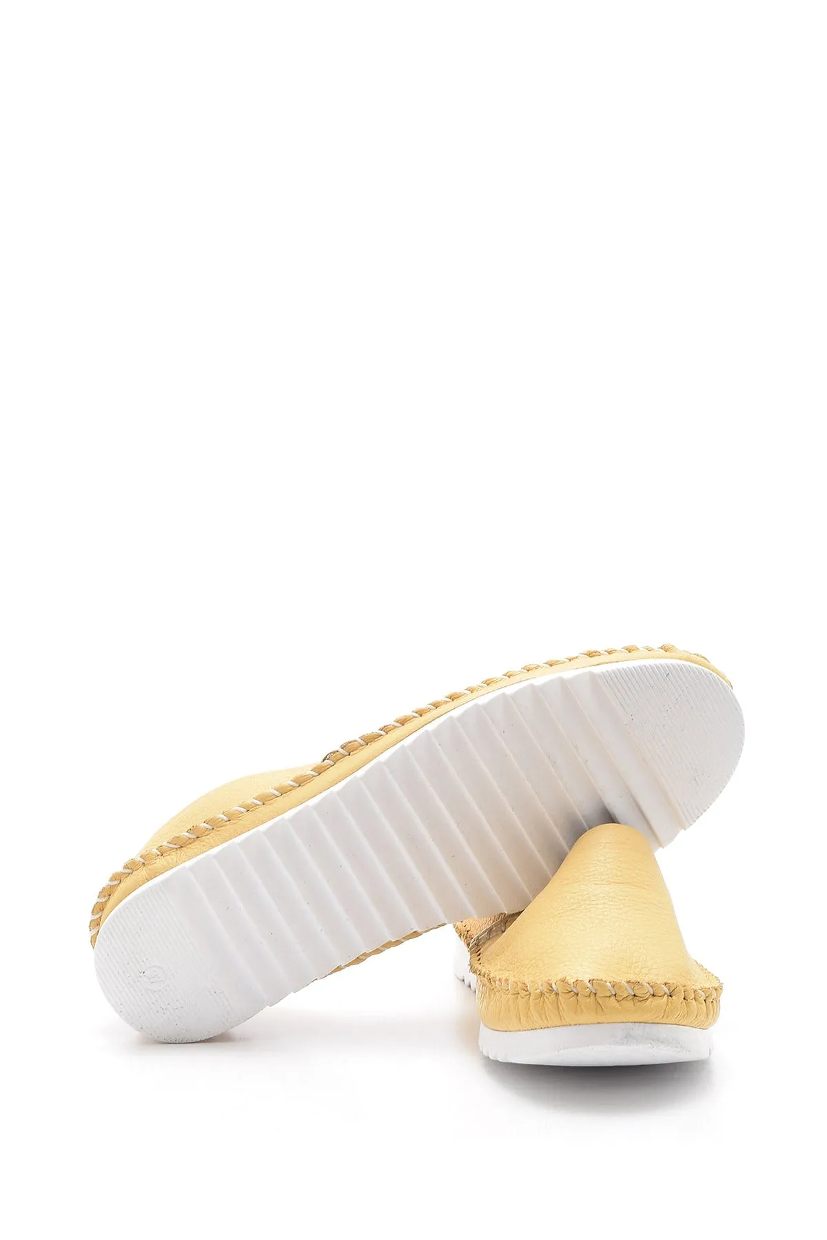 Kadın Dikiş Detaylı Deri Loafer