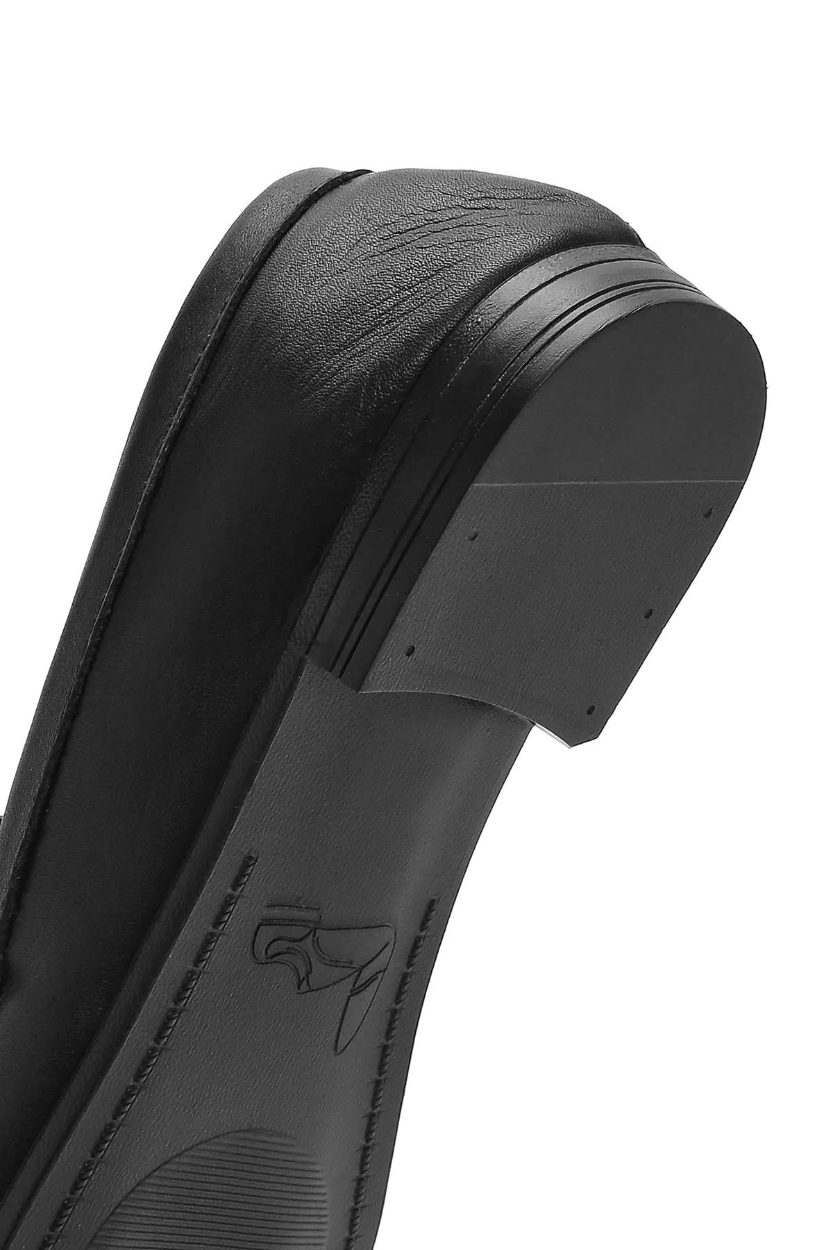 Kadın Siyah Deri Maskülen Loafer