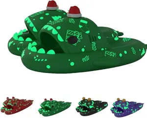 Kapley Halloween Shark slippers Halloween Shark Slides,3D Cartoon Ghost Shark Slippers Glow In The Dark, Cute Cloud Sense And Funny Halloween Christmas Shark Slippers