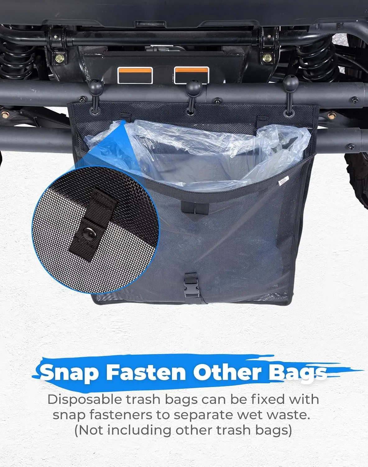 KEMIMOTO Universal Trash Sack Mesh for UTV ATV, PVC Mesh Trash Bag Universal Accessories Compatible with Polaris RZR, Can-Am, CFMOTO, Teryx, Mule, Arctic Cat, Pioneer, Golf Cart, Boat Off-Road-Work