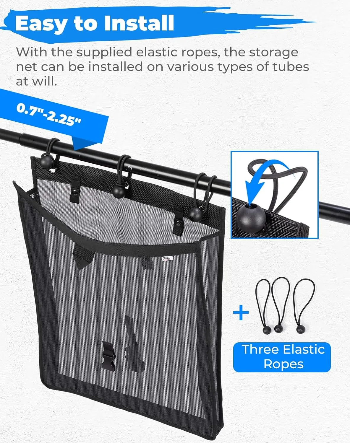 KEMIMOTO Universal Trash Sack Mesh for UTV ATV, PVC Mesh Trash Bag Universal Accessories Compatible with Polaris RZR, Can-Am, CFMOTO, Teryx, Mule, Arctic Cat, Pioneer, Golf Cart, Boat Off-Road-Work