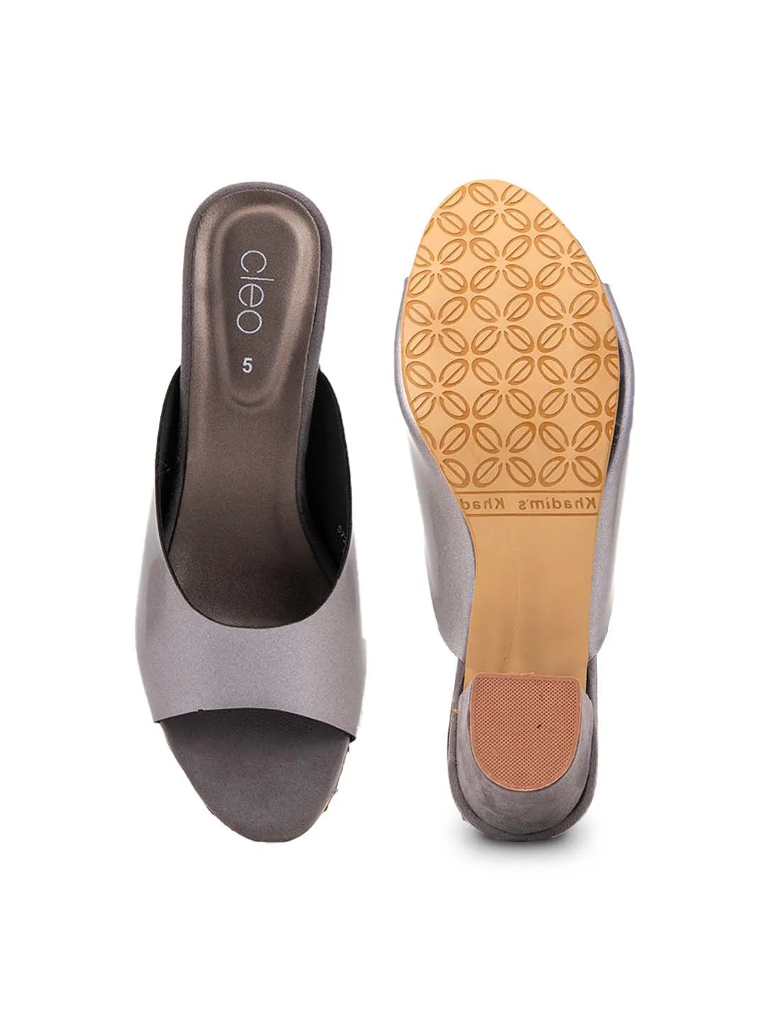 Khadim Cleo Block Heel Mule Slip On Sandal for Women