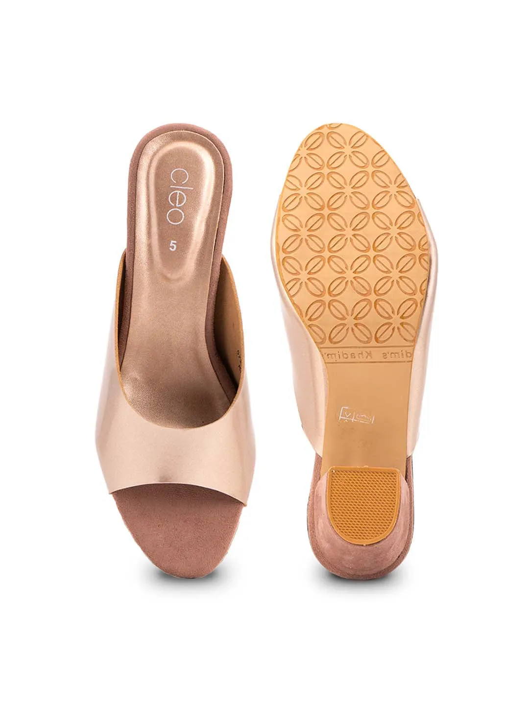 Khadim Cleo Block Heel Mule Slip On Sandal for Women