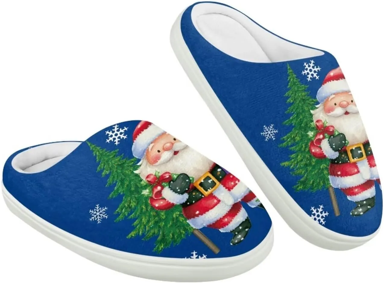 Kids Christmas Cotton Slipper Warm Winter Plush Soft Fuzzy Breathable Outdoor Slipper Fluffy Anti-Slip Home Slippers for Litter Kid US 9-15