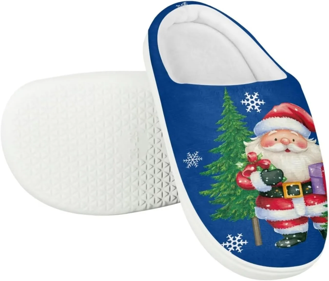 Kids Christmas Cotton Slipper Warm Winter Plush Soft Fuzzy Breathable Outdoor Slipper Fluffy Anti-Slip Home Slippers for Litter Kid US 9-15