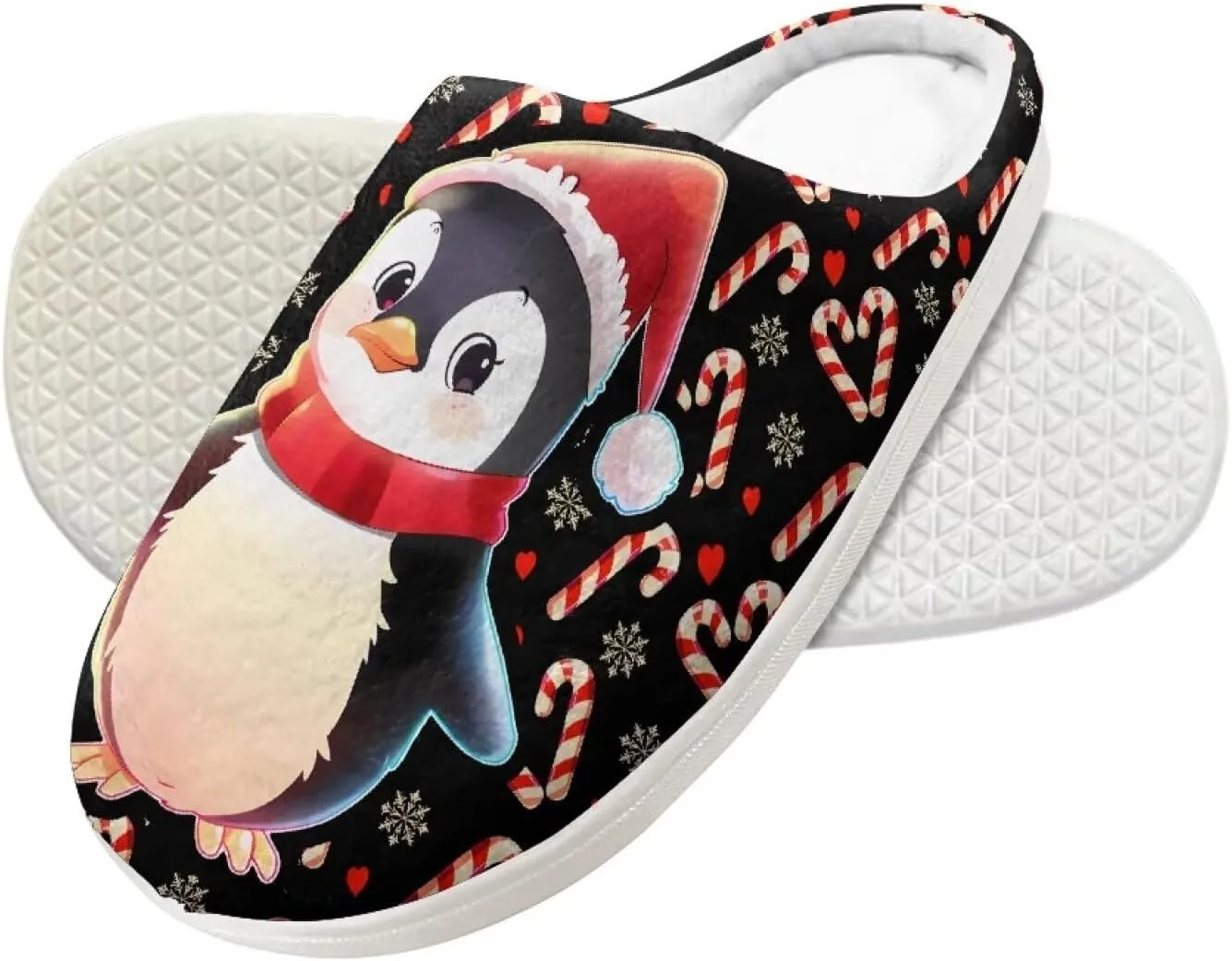 Kids Christmas Plush Slipper Fuzzy Soft Cotton Floral Non-Slip Home Slipper Comfort Winter Outdoor Slipper for Kid