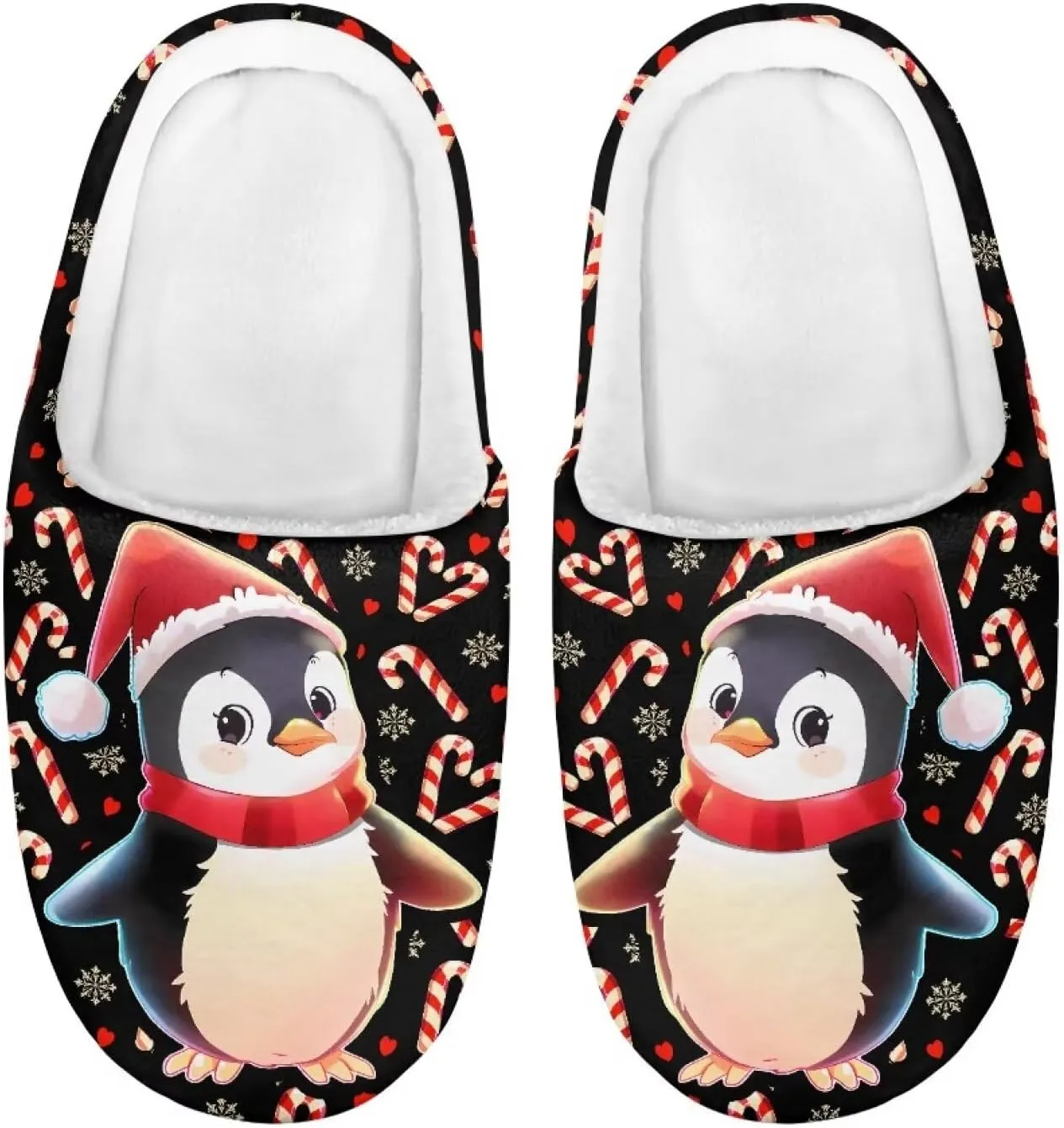 Kids Christmas Plush Slipper Fuzzy Soft Cotton Floral Non-Slip Home Slipper Comfort Winter Outdoor Slipper for Kid
