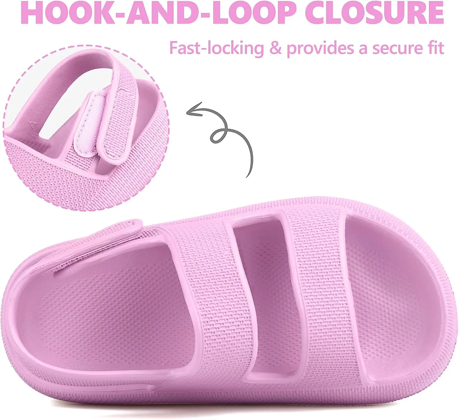 Kids Cloud Sandals Boys Girls Slip on Flat Slides Sandals EVA Summer Quick Drying Pillow Slipper With Hook Loop Back Strap