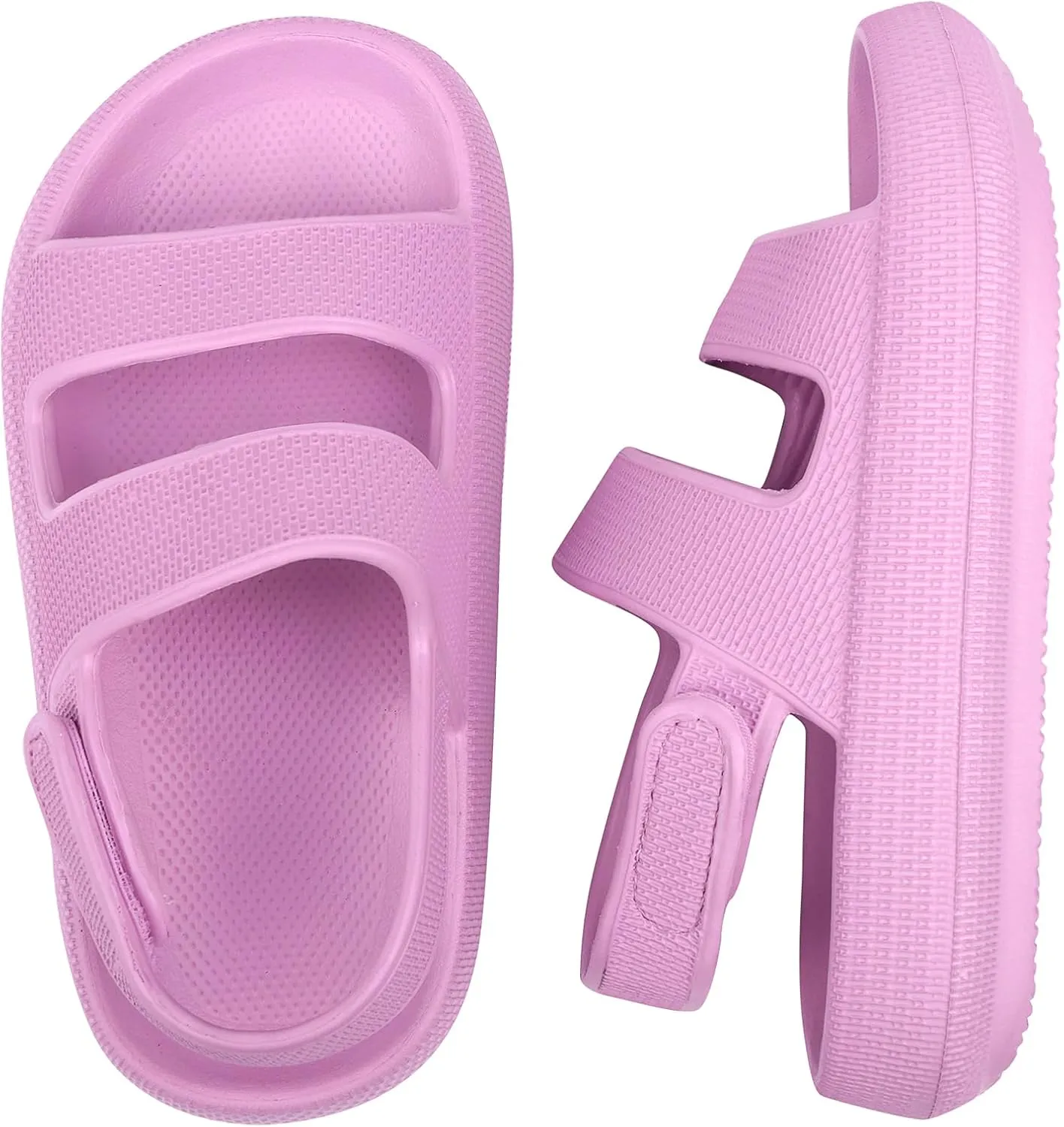 Kids Cloud Sandals Boys Girls Slip on Flat Slides Sandals EVA Summer Quick Drying Pillow Slipper With Hook Loop Back Strap