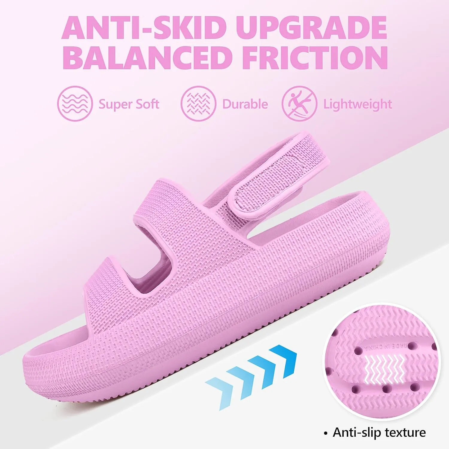 Kids Cloud Sandals Boys Girls Slip on Flat Slides Sandals EVA Summer Quick Drying Pillow Slipper With Hook Loop Back Strap