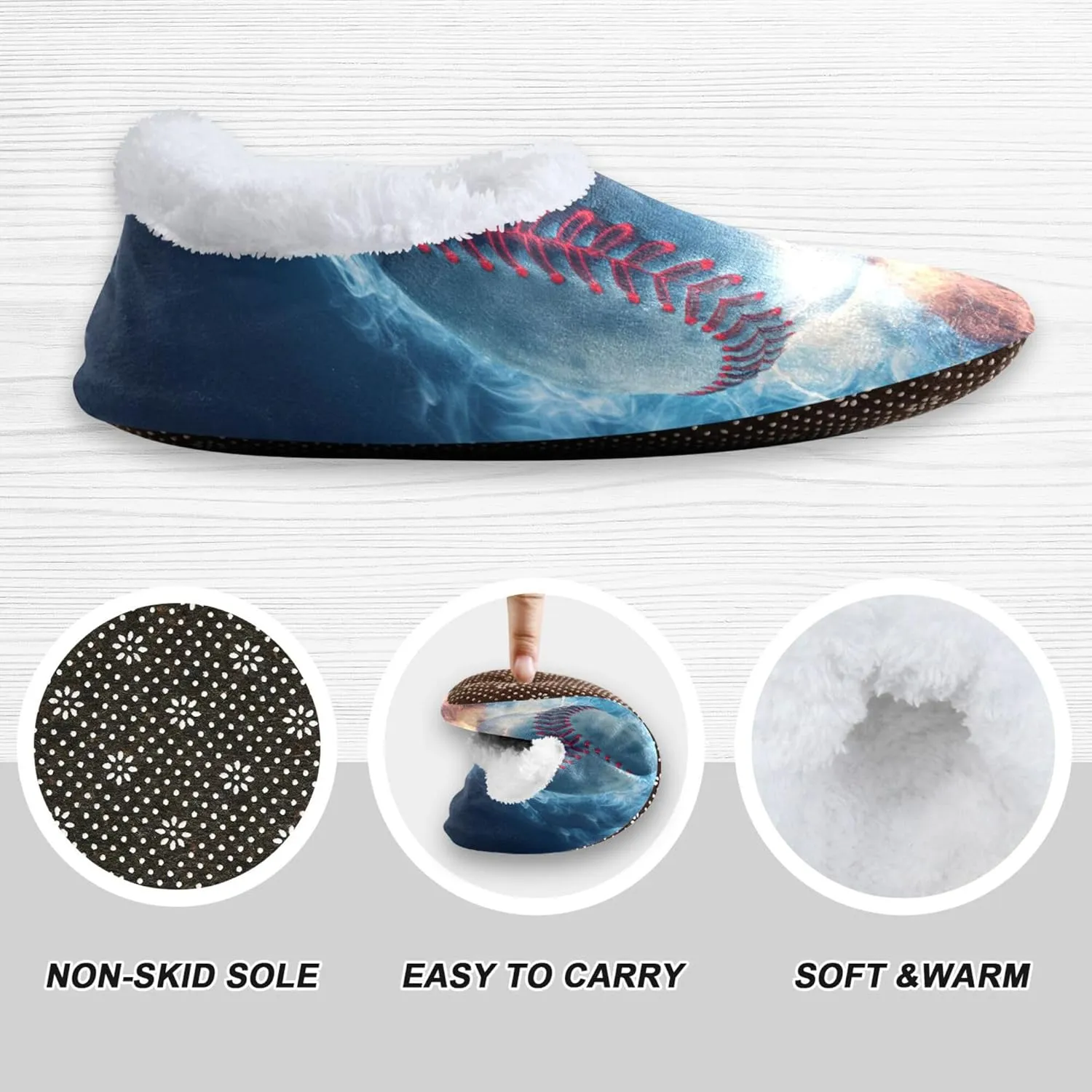 Kids Slippers for Boys Girls, Memory Foam Anti-slip Indoor House Slippers for Bedroom Travel