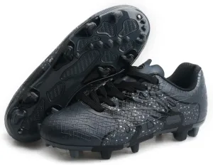 Kids Soccer Cleats Outdoor FG/AG Football Shoes Firm/Artificial Ground Little/Big Boys Girls Dark Grey/Black 6(M) US