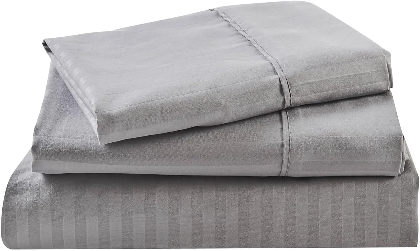 Kingnex Striped 30x75 Cot Size RV Bunk Sheets Set for Narrow Twin Bed Soft Brushed 1800 Microfiber 3 Piece Bedding Set Includes 1 Fitted Sheet 1 Flat Sheet 1 Pillowcase Grey