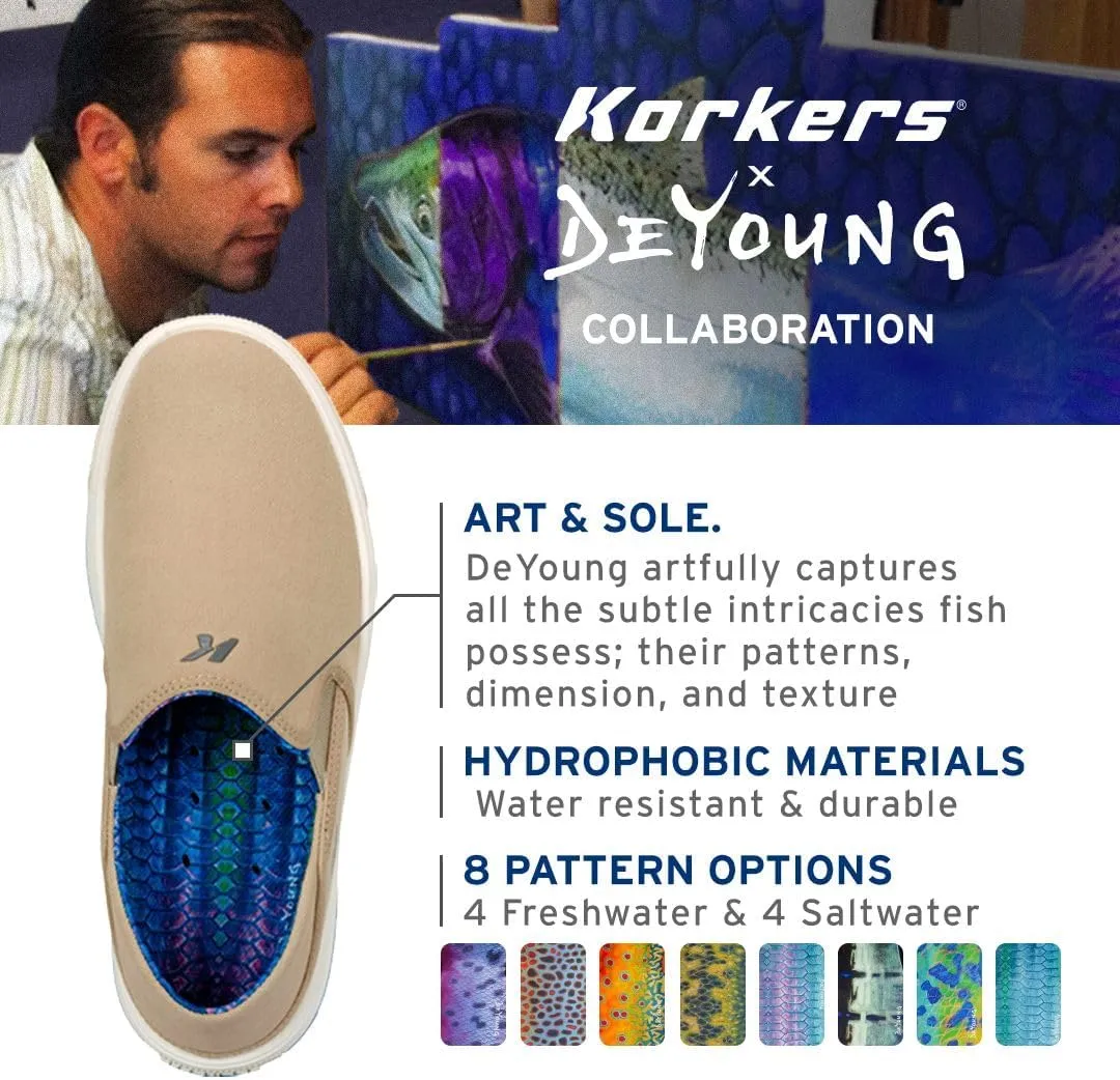 Korkers Men's Fish Moc Dorado w/Fixed Kling-On Deck Soles