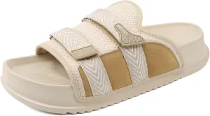 KuaiLu Mens Orthotic Sandals Comfortable Arch Support Fabric Sandal Slippers Shoes Man Casual Summer Cushion Slides Slip On Indoor Outdoor - Ultra-soft Comfort Fit Footbed