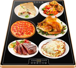 Large Electric Warming Tray(32x18 inch)，Commercial Metal Food Warmer with Thermostat and Full Surface Heating, Food Warming Mat with 8 Temperature Modes for Parties Buffet,Catering Hot Plate