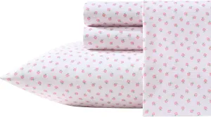 Laura Ashley - Kids Sheet Set, Ultra-Soft & Breathable Toddler Bedding with Matching Pillowcase, Wrinkle-Resistant, Ideal Girl Room Essentials (Sweet Lady Bugs Pink, Twin/Twin XL)