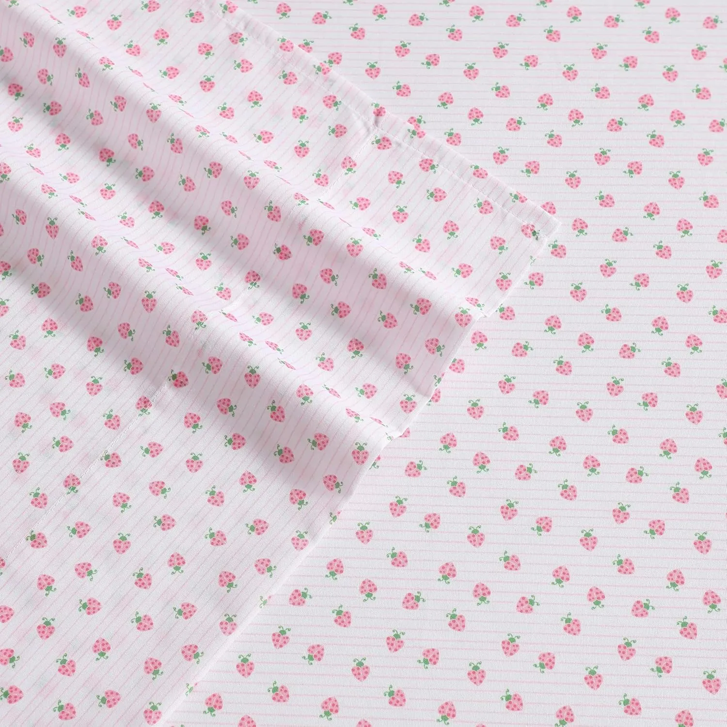 Laura Ashley - Kids Sheet Set, Ultra-Soft & Breathable Toddler Bedding with Matching Pillowcase, Wrinkle-Resistant, Ideal Girl Room Essentials (Sweet Lady Bugs Pink, Twin/Twin XL)