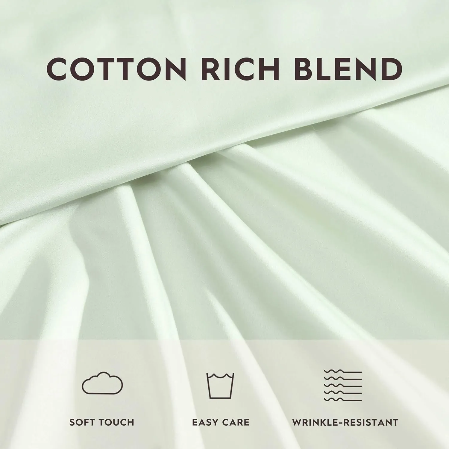 Laura Ashley - Queen Sheet Set, Luxury Sateen Cotton Bedding, 800 Thread Count, Soft & Smooth Home Decor (Solid Green, Queen)