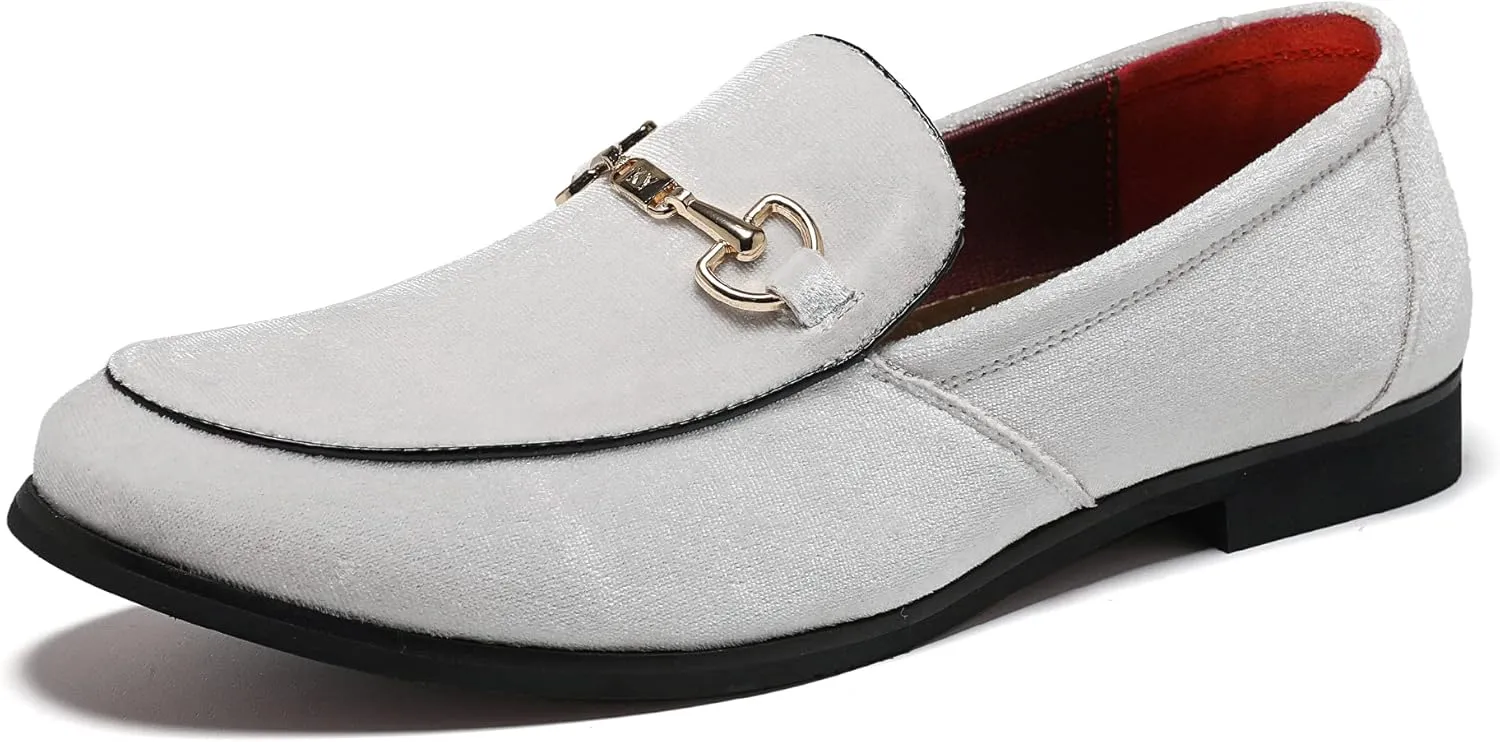 LCQL Men's Luxury Velvet Penny Loafer Shoes Noble Slip-on Suede Loafers Smoking Slippers Plus Size 7-13