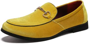 LCQL Men's Luxury Velvet Penny Loafer Shoes Noble Slip-on Suede Loafers Smoking Slippers Plus Size 7-13