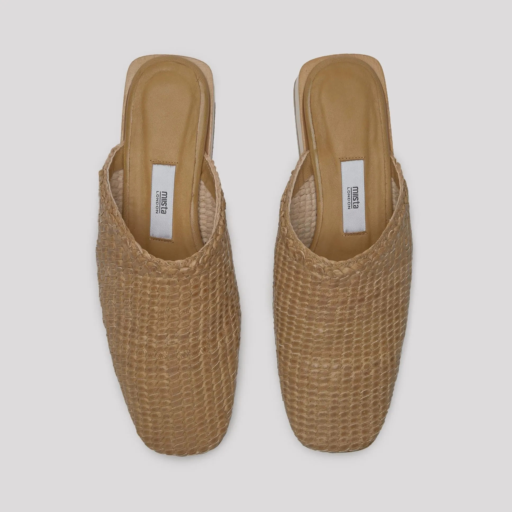 Leather Customer-approved Woven Mules Natural Juana Hot offer