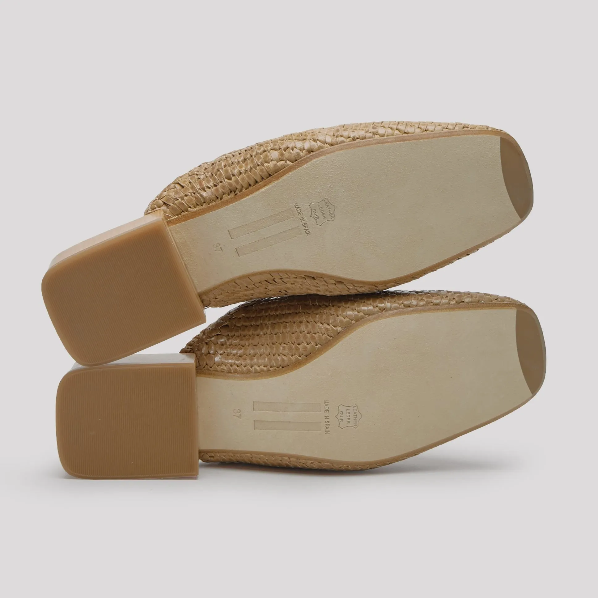 Leather Customer-approved Woven Mules Natural Juana Hot offer