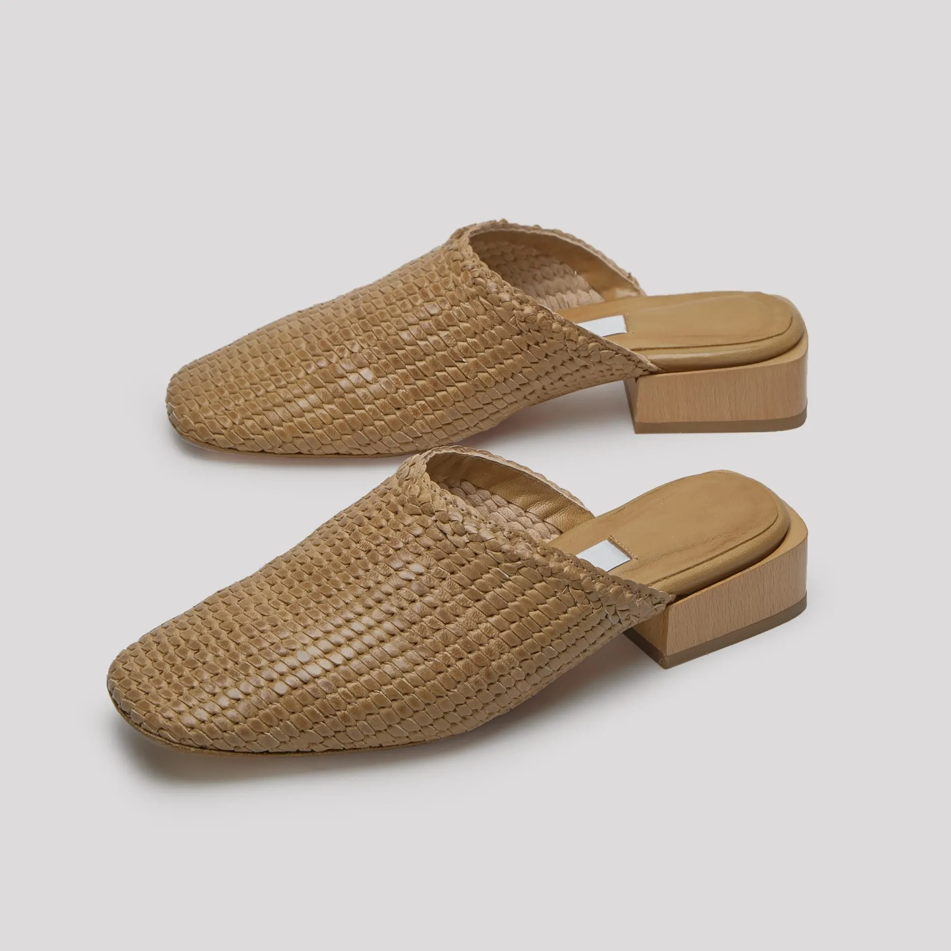 Leather Customer-approved Woven Mules Natural Juana Hot offer