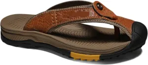 Leather Flip Flops Mens Summer Casual Beach Sandals Non Slip Closed Toe Walking Hiking Sandals Beach Slipper
