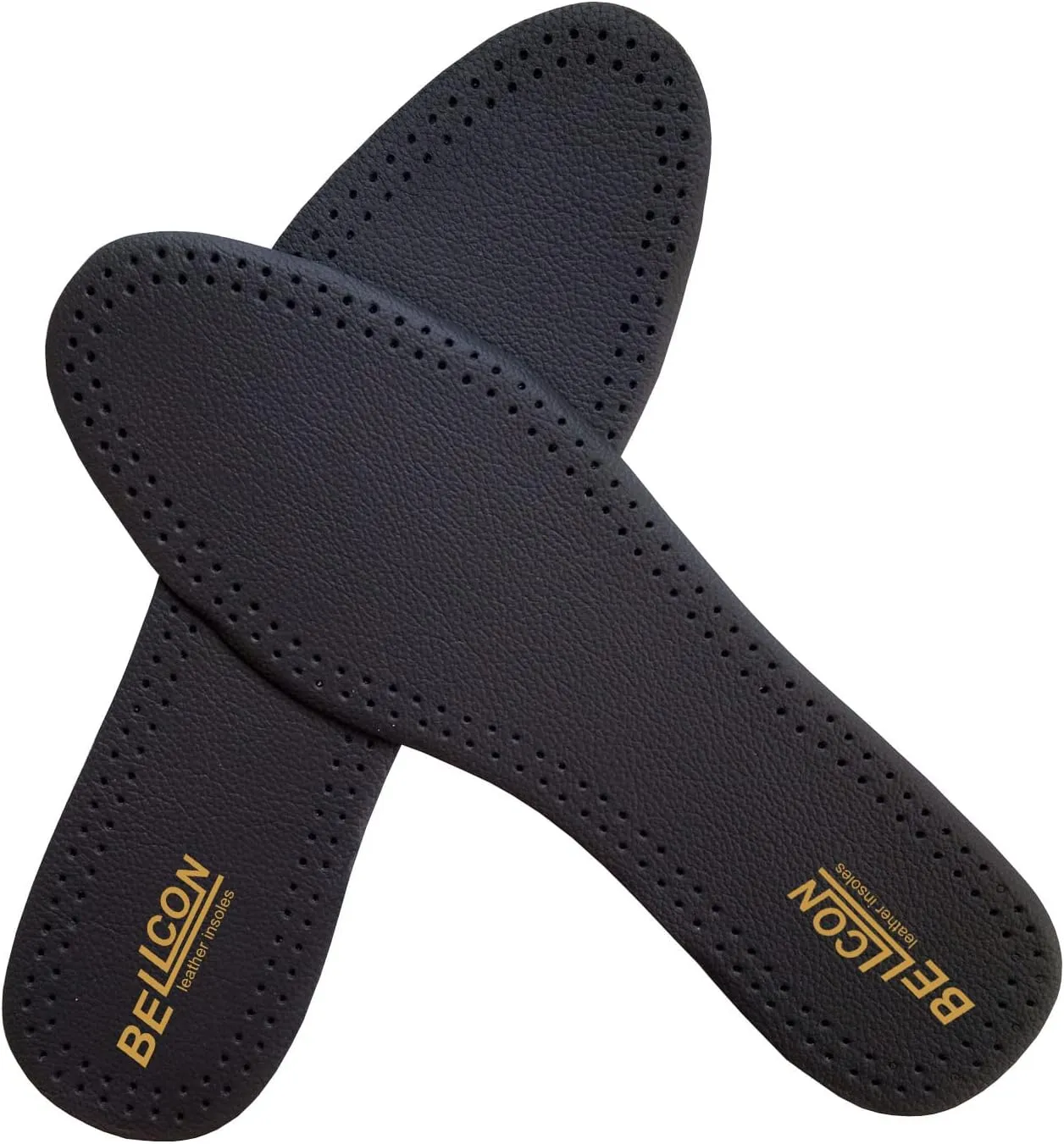 Leather Insoles for Men Black Thin Leather Inserts for Men Dress Shoes Nonslip Shoe Pads Replacement for Comfort Cushioning and Odor Eater (3 Pairs/Mens US 9-9.5)