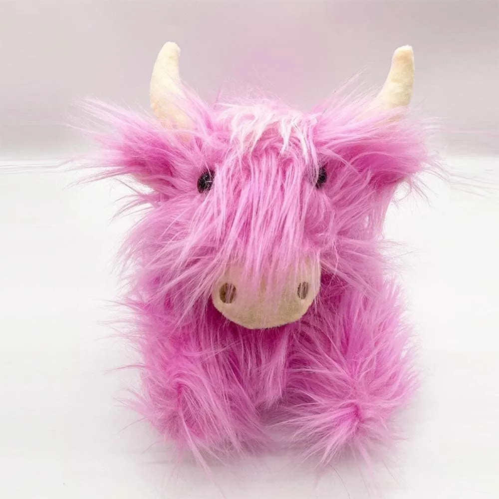 LELEBEAR Highland Cow Slippers, Plush Animal Slippers, Home Indoor Soft Anti-Slip Cute Slippers for Women and Men