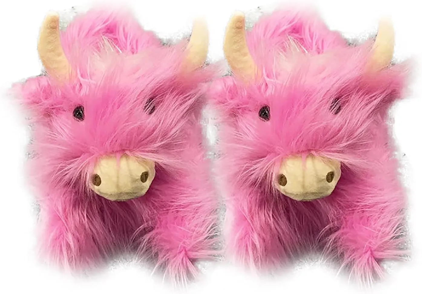 LELEBEAR Highland Cow Slippers, Plush Animal Slippers, Home Indoor Soft Anti-Slip Cute Slippers for Women and Men