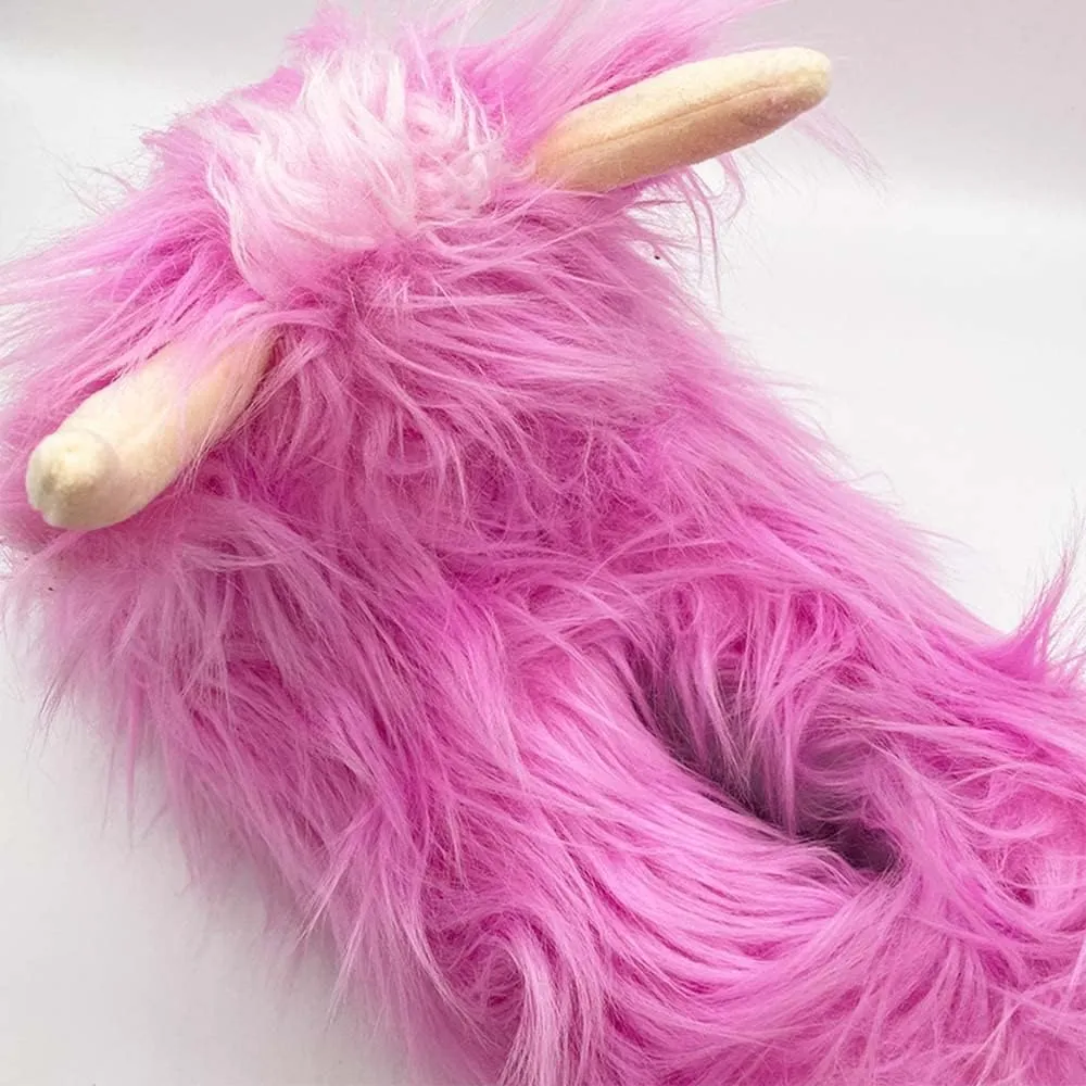 LELEBEAR Highland Cow Slippers, Plush Animal Slippers, Home Indoor Soft Anti-Slip Cute Slippers for Women and Men