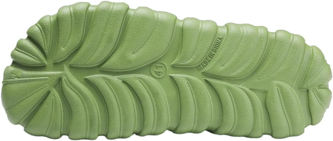 LELEBEAR Monstera Slippers, Monstera Pillow Slippers Open Toe Non Slip Slippers, Monstera Slides for Women and Men