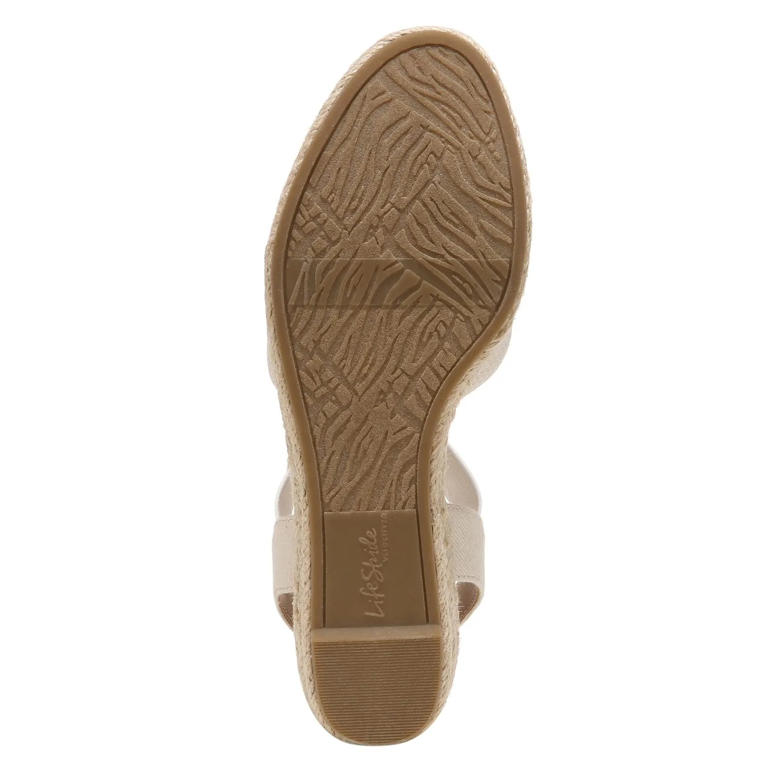 LifeStride Womens Kimmie Espadrille Wedge Sandal Loafer, Almond, 9.5 US