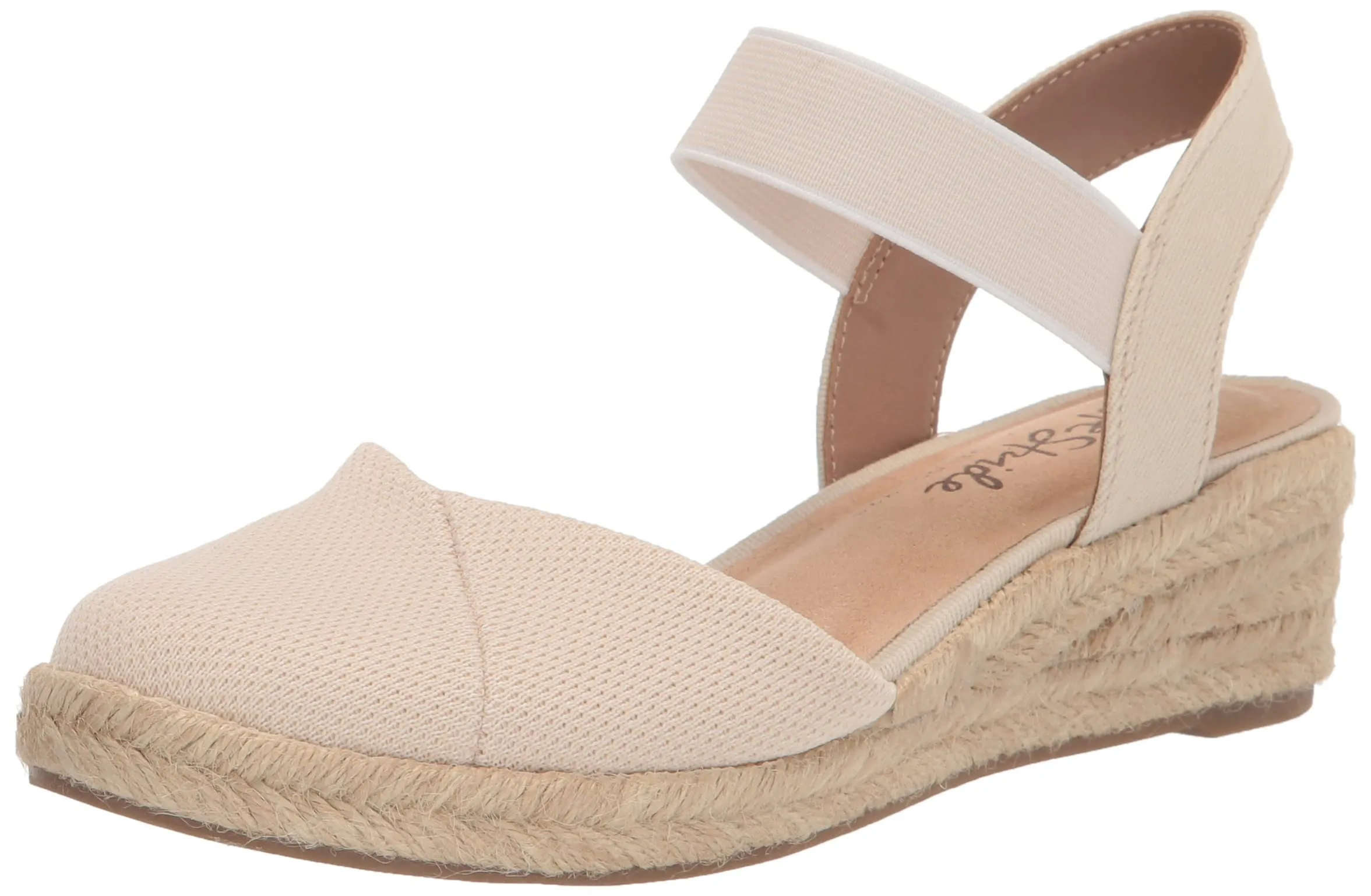 LifeStride Womens Kimmie Espadrille Wedge Sandal Loafer, Almond, 9.5 US