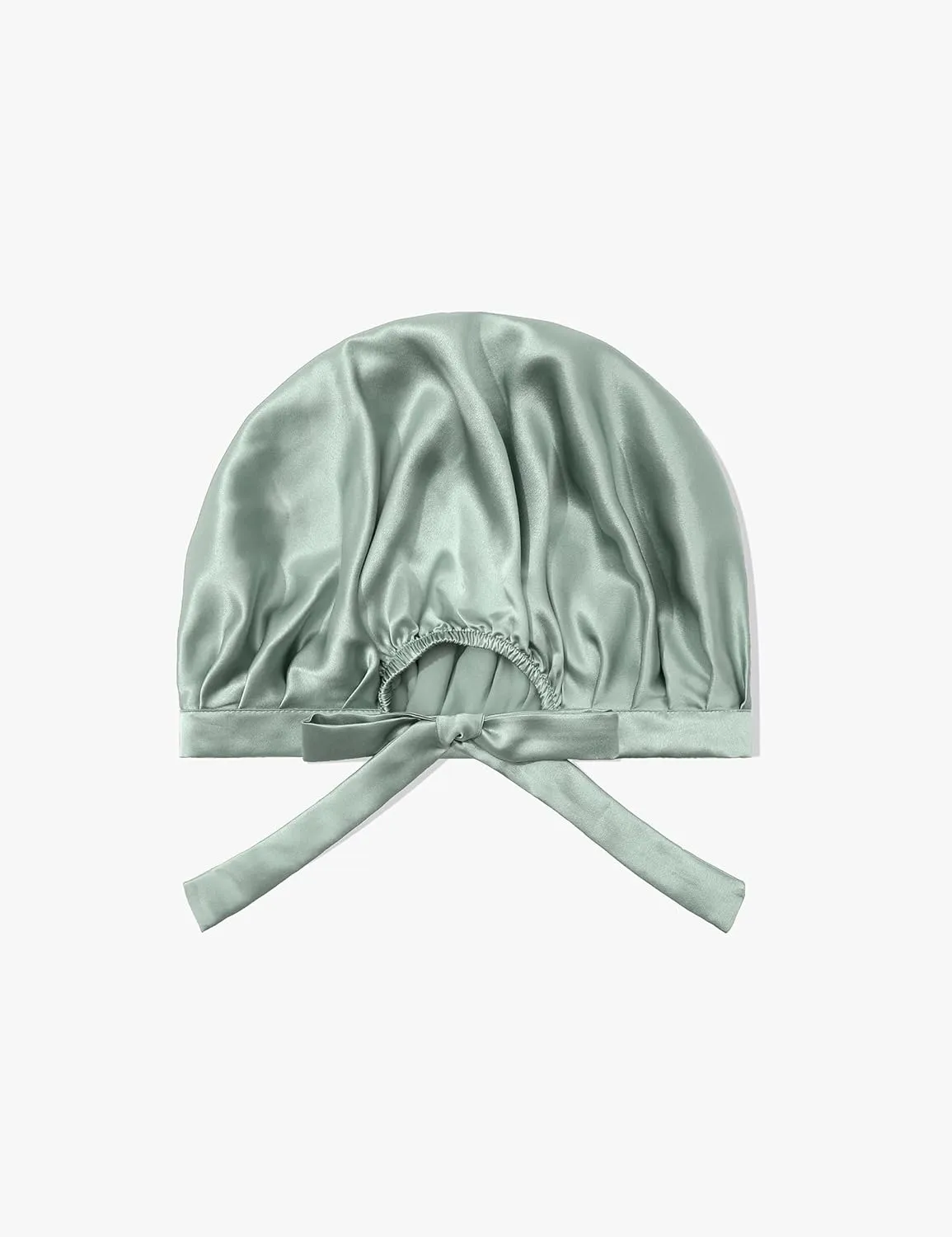 LilySilk 100% Mulberry Silk Bonnet Flat Front Silk Night Sleep Cap Adjustable Hair Wrap for Sleeping, Avocado Green