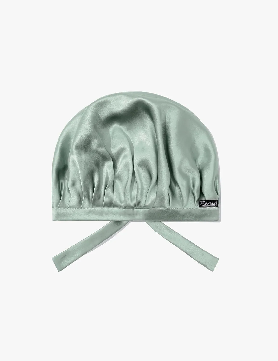 LilySilk 100% Mulberry Silk Bonnet Flat Front Silk Night Sleep Cap Adjustable Hair Wrap for Sleeping, Avocado Green