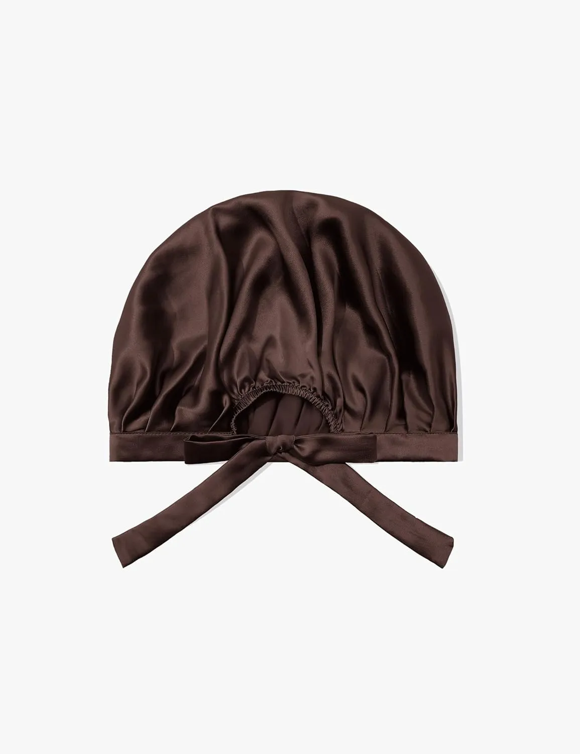 LilySilk 100% Mulberry Silk Bonnet Flat Front Silk Night Sleep Cap Adjustable Hair Wrap for Sleeping, Dark Brown