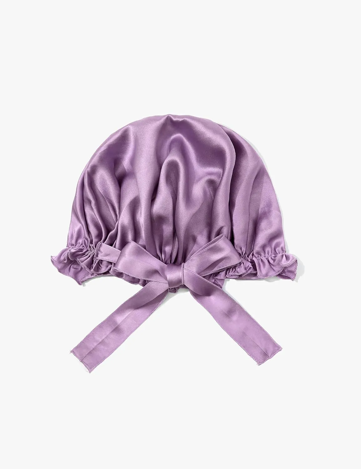 LilySilk Silk Bonnet for Sleeping Womens Sleep Cap 100% 19MM Mulberry Silk for Long Curly Hair Adjustable Stretchy Lavender