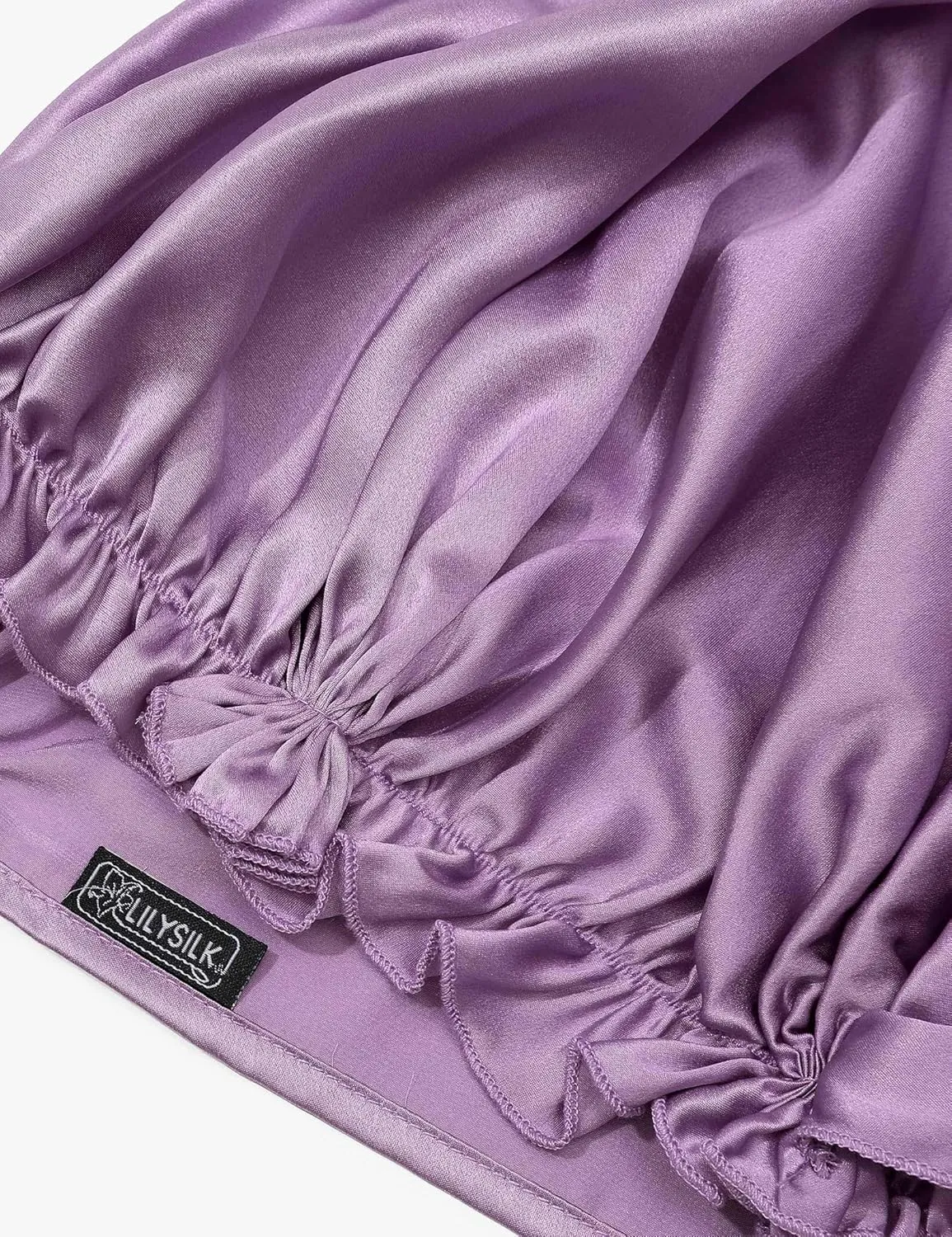 LilySilk Silk Bonnet for Sleeping Womens Sleep Cap 100% 19MM Mulberry Silk for Long Curly Hair Adjustable Stretchy Lavender